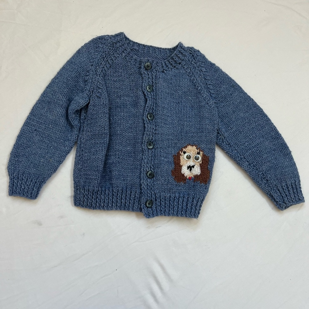 Like NEW Cardigan Sweater Puppy Dogs Toddler Size 9 Months Baby Blue Unbranded - Picture 13 of 16